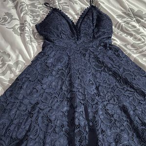 Navy Blue Lace Dress